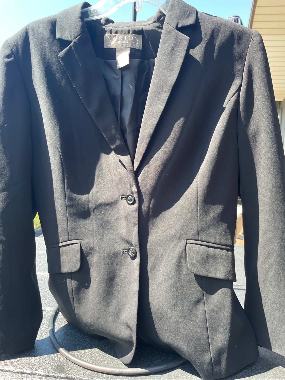 Norton McNaughton Black Tailored Notch-Lapel Blazer